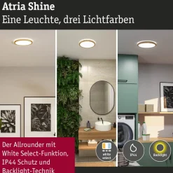 LED-paneeli Atria Shine, pyöreä, IP44, 3000-6500K, eri kokoja*Paulmann Clearance