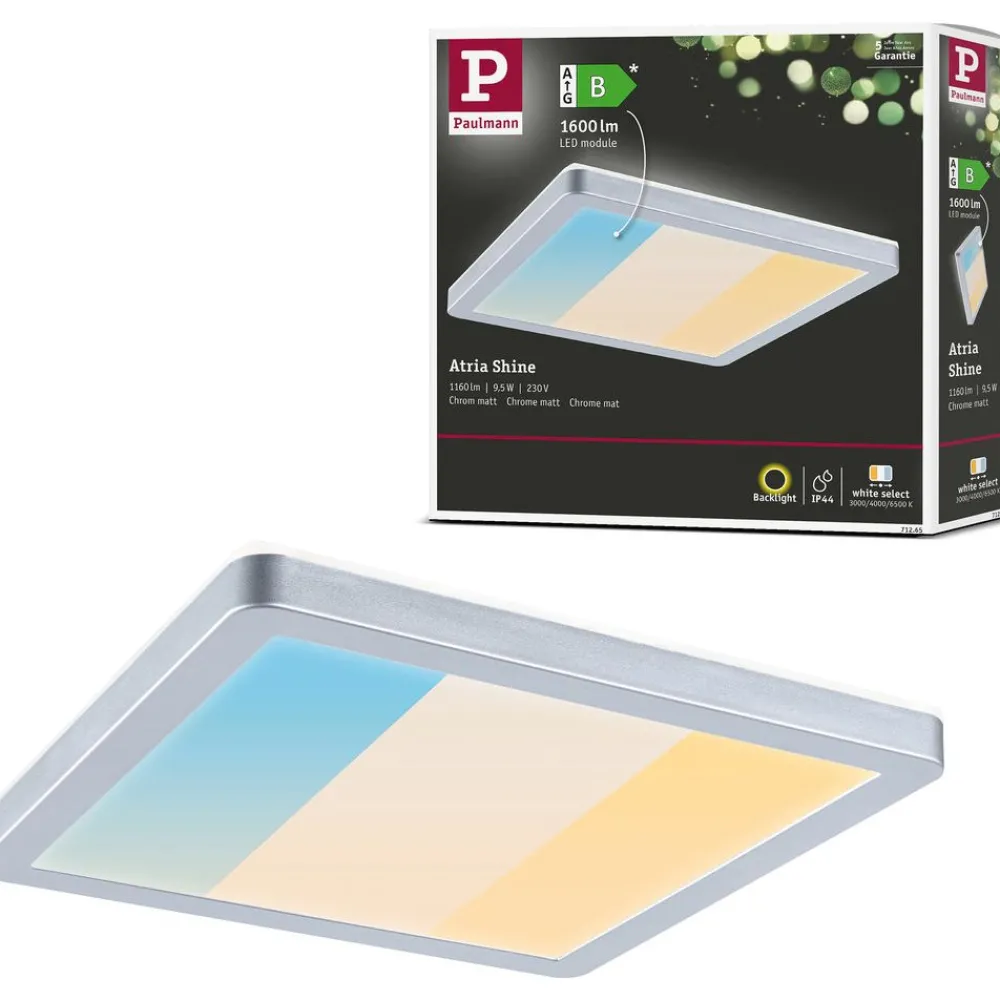 Hot LED-paneeli Atria Shine, kulmikas, IP44, 3000-6500K, eri kokoja Led-Paneelit|Led-Valot