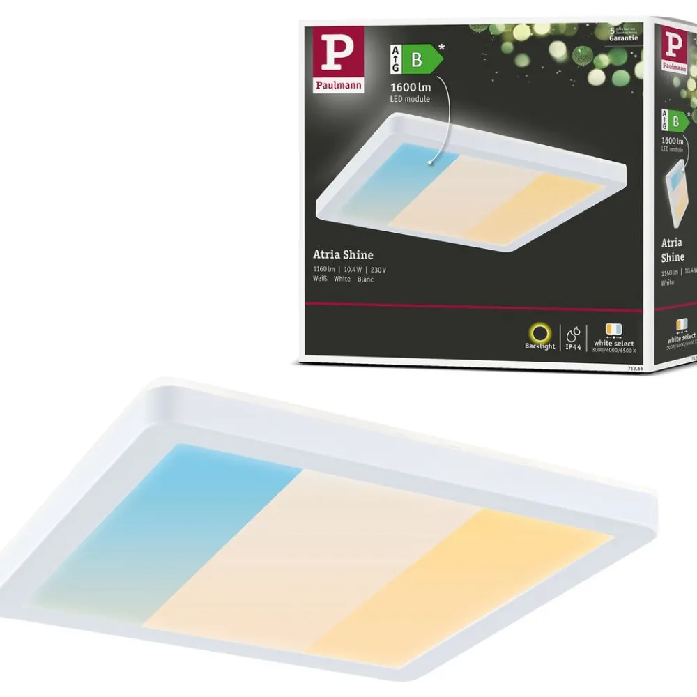 Hot LED-paneeli Atria Shine, kulmikas, IP44, 3000-6500K, eri kokoja Led-Paneelit|Led-Valot