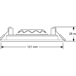 LED-paneelivalaisin 6216, 6W, 3500K, Ø120mm*LED Energie Clearance