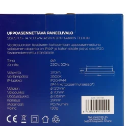 LED-paneelivalaisin 6216, 6W, 3500K, Ø120mm*LED Energie Clearance