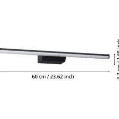 LED-peilivalaisin Regello-z connect.z 60cm, säädettävä värilämpötila, himmennettävä, IP44, seinään tai peilikaapin päälle*Eglo Outlet
