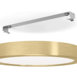 LED-Plafondi Fueva 5 harjattu messinki/valkoinen pyöreä eri kokoja Plafondit