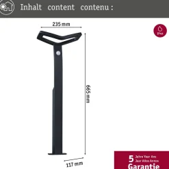 Online LED-pollarivalaisin Alara Smart Home Zigbee 3.0 665mm hämäräohjattu liiketunnistin IR RGBW+ 10W 450lm antrasiitti Ulkovalaisimet Liiketunnistimella Ja Hämäräkytkimellä|Ulkovalaisimet Liiketunnistimella