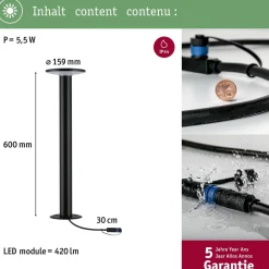 Clearance LED-pollarivalaisin Plug & Shine Plate, Smart Home Zigbee 3.0, IP44, RGBW+, 5W, antrasiitti Älyvalaisimet Ulos