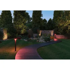 Clearance LED-pollarivalaisin Plug & Shine Plate, Smart Home Zigbee 3.0, IP44, RGBW+, 5W, antrasiitti Älyvalaisimet Ulos