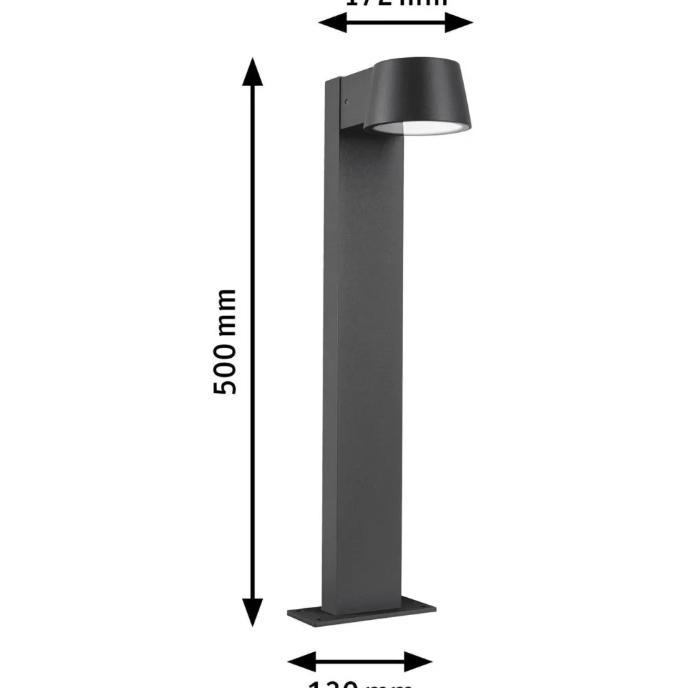 Outlet LED-pollarivalaisin Capea, IP44, 50cm, 2200K, antrasiitti Pollarivalaisimet|Led-Ulkovalot