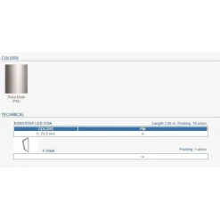 LED-porraslistan päätypala F-310A, alumiini, mattahopea*Euroshrink Outlet