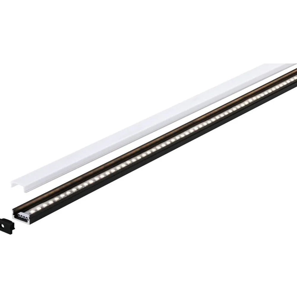Online LED-profiili diffuusorilla Base White, musta/valkoinen, eri kokoja Led-Listat