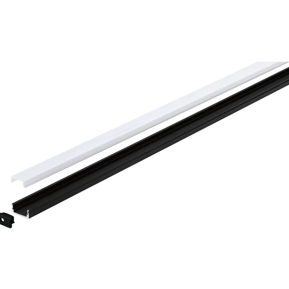 Online LED-profiili diffuusorilla Base White, musta/valkoinen, eri kokoja Led-Listat