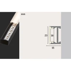 LED-profiili Square, musta/valkoinen, eri kokoja*Paulmann Online