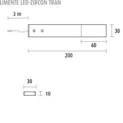 Clearance LED-profiilisetti LED-Zircon Tran 2 kpl 4.9 W alulook Led-Listat