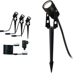 LED-puutarhaspotti Plug & Shine maapiikki IP65 3000K 3.5W 21VA musta, 3kpl/pkt*Paulmann Hot
