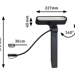 LED-puutarhaspotti Plug & Shine Ito, IP65, 3000K, vaakasuuntainen säätö, antrasiitti*Paulmann Discount
