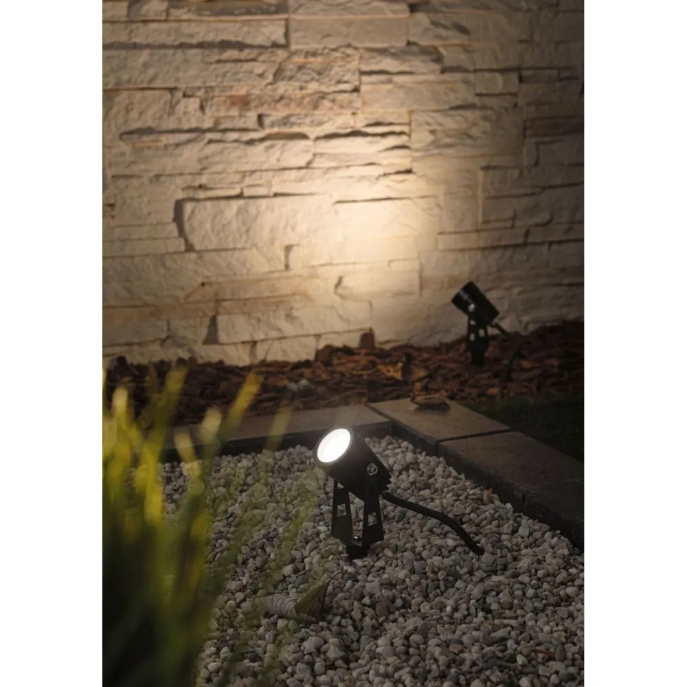 New LED-puutarhaspotti Plug & Shine maapiikki IP65 3000K 3.5W musta Puutarhavalaisimet