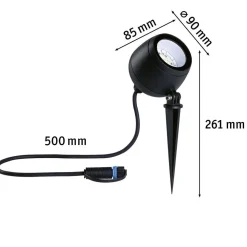 LED-puutarhaspotti Plug & Shine Kikolo, Smart Home Zigbee 3.0, IP65, RGBW+, antrasiitti*Paulmann Hot