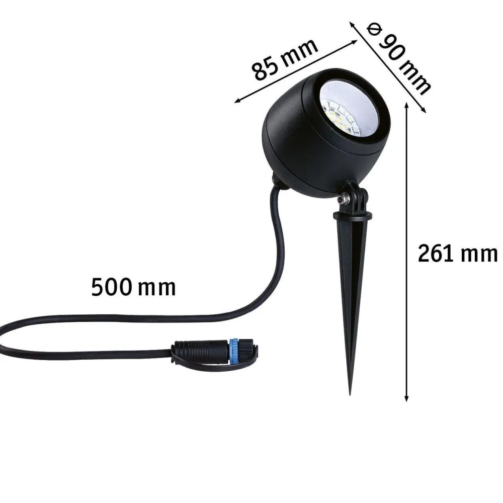 LED-puutarhaspotti Plug & Shine Kikolo, Smart Home Zigbee 3.0, IP65, RGBW+, antrasiitti*Paulmann Hot