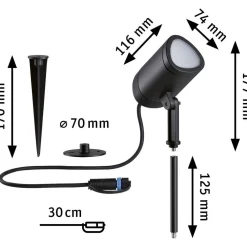 LED-puutarhaspotti Plug & Shine Shira, Smart Home Zigbee 3.0, IP65, RGBW+, antrasiitti*Paulmann Best