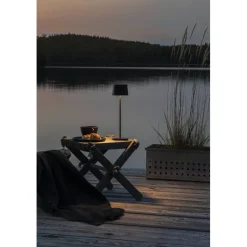 LED-pöytävalaisin Capri ladattava musta*Konstsmide Discount