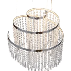 LED-riippuvalaisin Pomp, 38cm, kromi/kirkas Kattokruunut