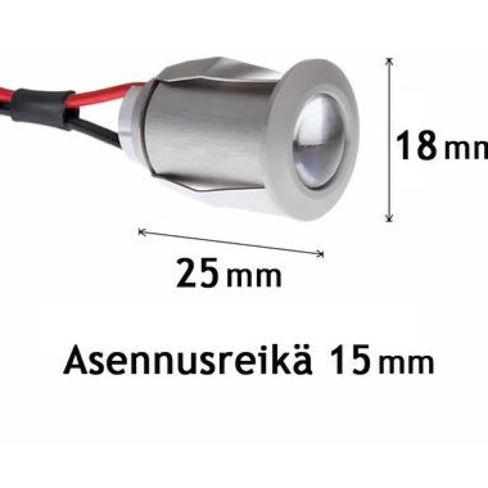 Online LED-saunavalaisinsetti Highline Sauna teholed 6x3W alumiini + virtalähde 200mA Saunavalosarjat|Led-Saunavalot