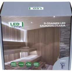 LED-saunavalosarja , 9-osainen, hopea, teflon*LED Energie Sale