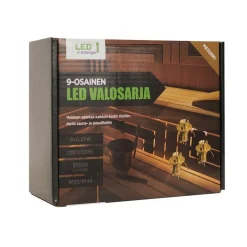 LED-saunavalosarja 9x0,25W IP54/20 3500K messinki*LED Energie