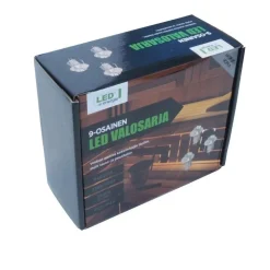 Discount LED-saunavalosarja 9x0,25W IP54/20 3500K hopea Led-Saunavalot