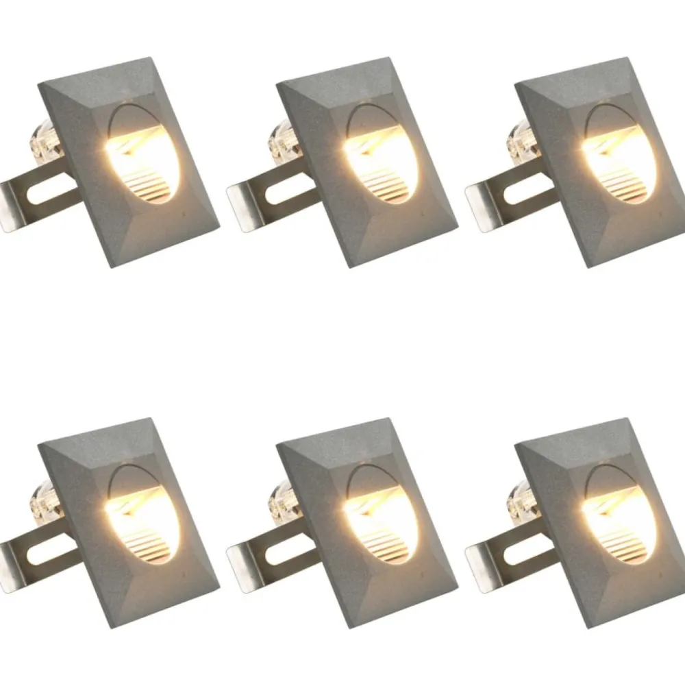 LED-seinävalaisimet ulkokäyttöön, 6 kpl, 5 W, hopea, neliö*FinePRICE Clearance