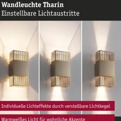 LED-seinävalaisin Tharin, 120x104mm, IP44, 3000K, 2x3.7W*Paulmann