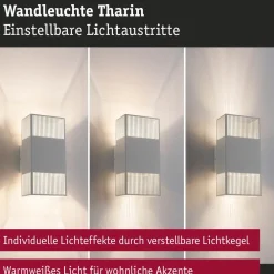 LED-seinävalaisin Tharin, 120x104mm, IP44, 3000K, 2x3.7W*Paulmann