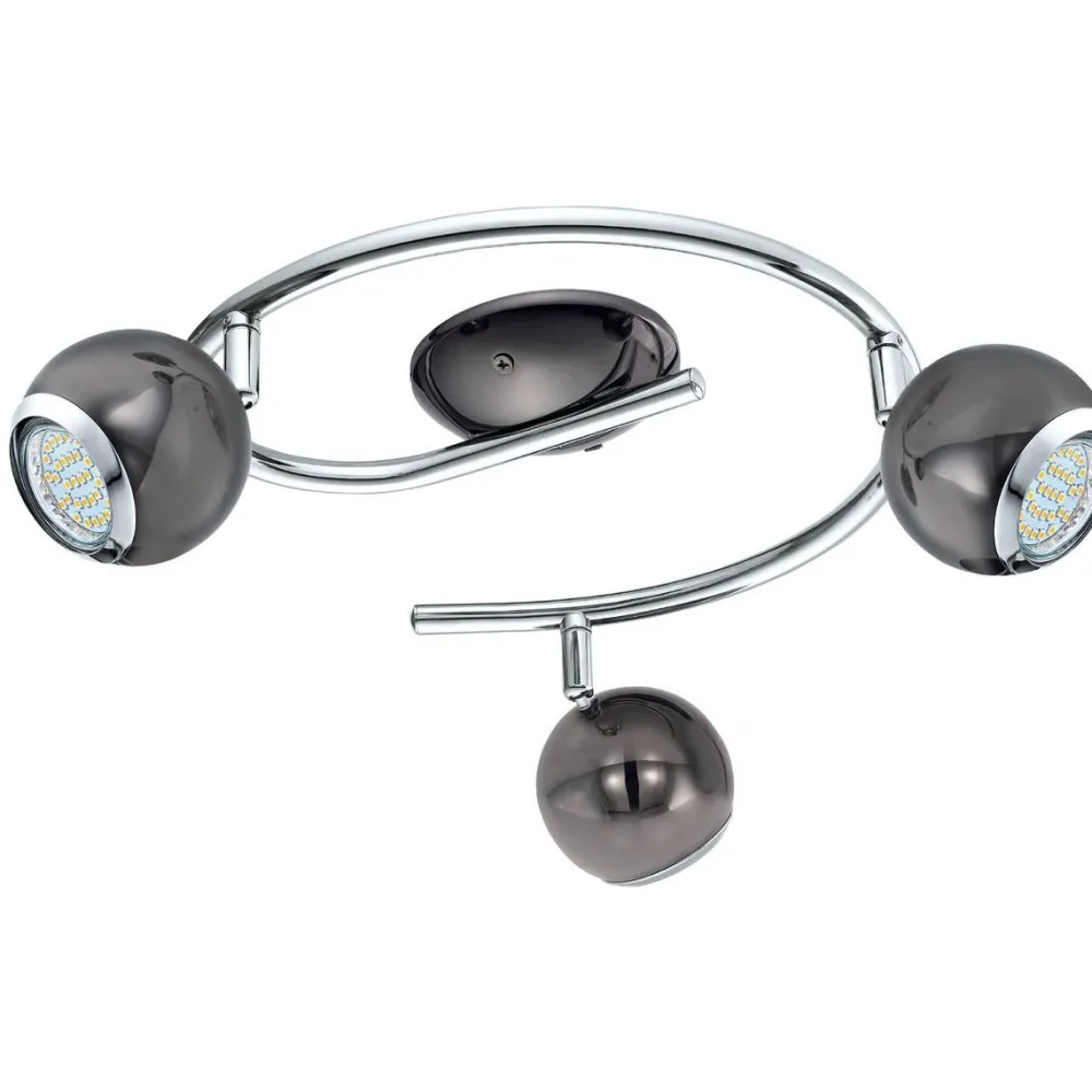 Hot LED-Spottivalaisin Bimeda 3-osainen musta/nikkeli Kohdevalaisimet