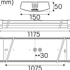 LED-teollisuusvalaisin Liteline Basic 1200 S tunnistimella 3000K IP44 valkoinen*Hide-a-lite Discount