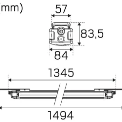 Hot LED-teollisuusvalaisin Liteline 1200 S tunnistimella IP65 vaaleanharmaa Tunnistinvalaisimet