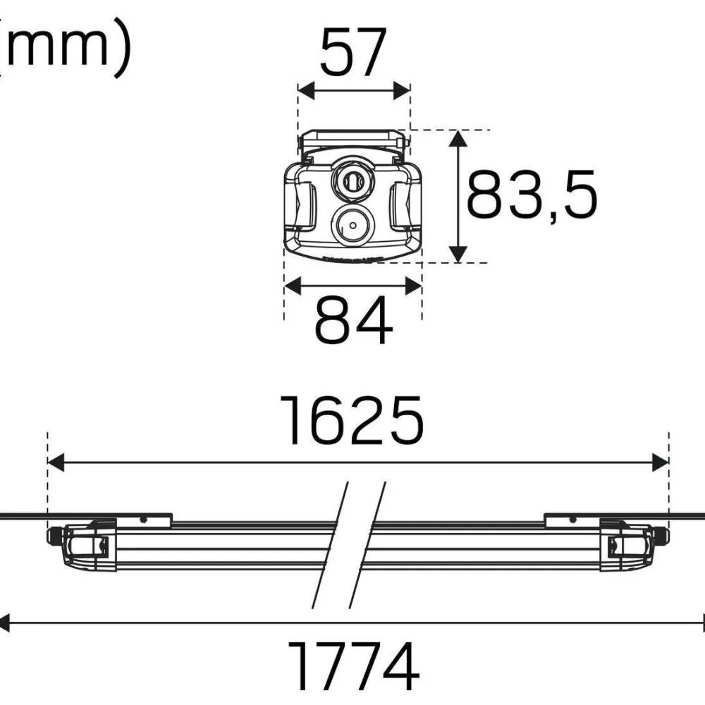 LED-teollisuusvalaisin Liteline 1500 S tunnistimella IP65 vaaleanharmaa*Hide-a-lite