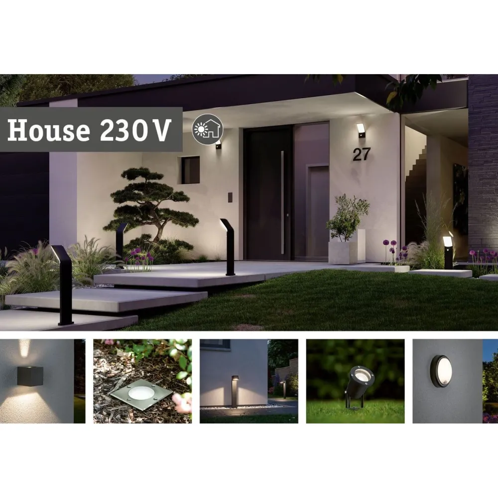 LED-terassivalaisin liiketunnistimella Brick, IP67, 10x10cm, 3000K, alumiini*Paulmann Hot