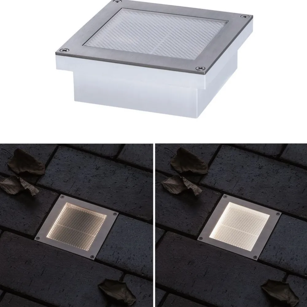 LED-terassivalaisin liiketunnistimella Brick, IP67, 10x10cm, 3000K, alumiini*Paulmann Hot