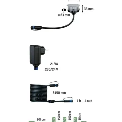 Best LED-terassivalaisinsarja Plug & Shine Floor, Smart Home Zigbee 3.0, IP67, RGBW+, 3x2W, rst Älyvalaisimet Ulos
