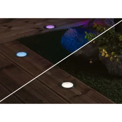 Best LED-terassivalaisinsarja Plug & Shine Floor, Smart Home Zigbee 3.0, IP67, RGBW+, 3x2W, rst Älyvalaisimet Ulos
