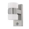 LED-tunnistinvalaisin Atollari 2x6W 100x230x155 mm IP44 hopea/valkoinen*Eglo Hot