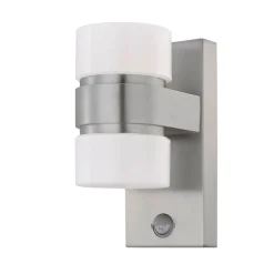 LED-tunnistinvalaisin Atollari 2x6W 100x230x155 mm IP44 hopea/valkoinen*Eglo Hot