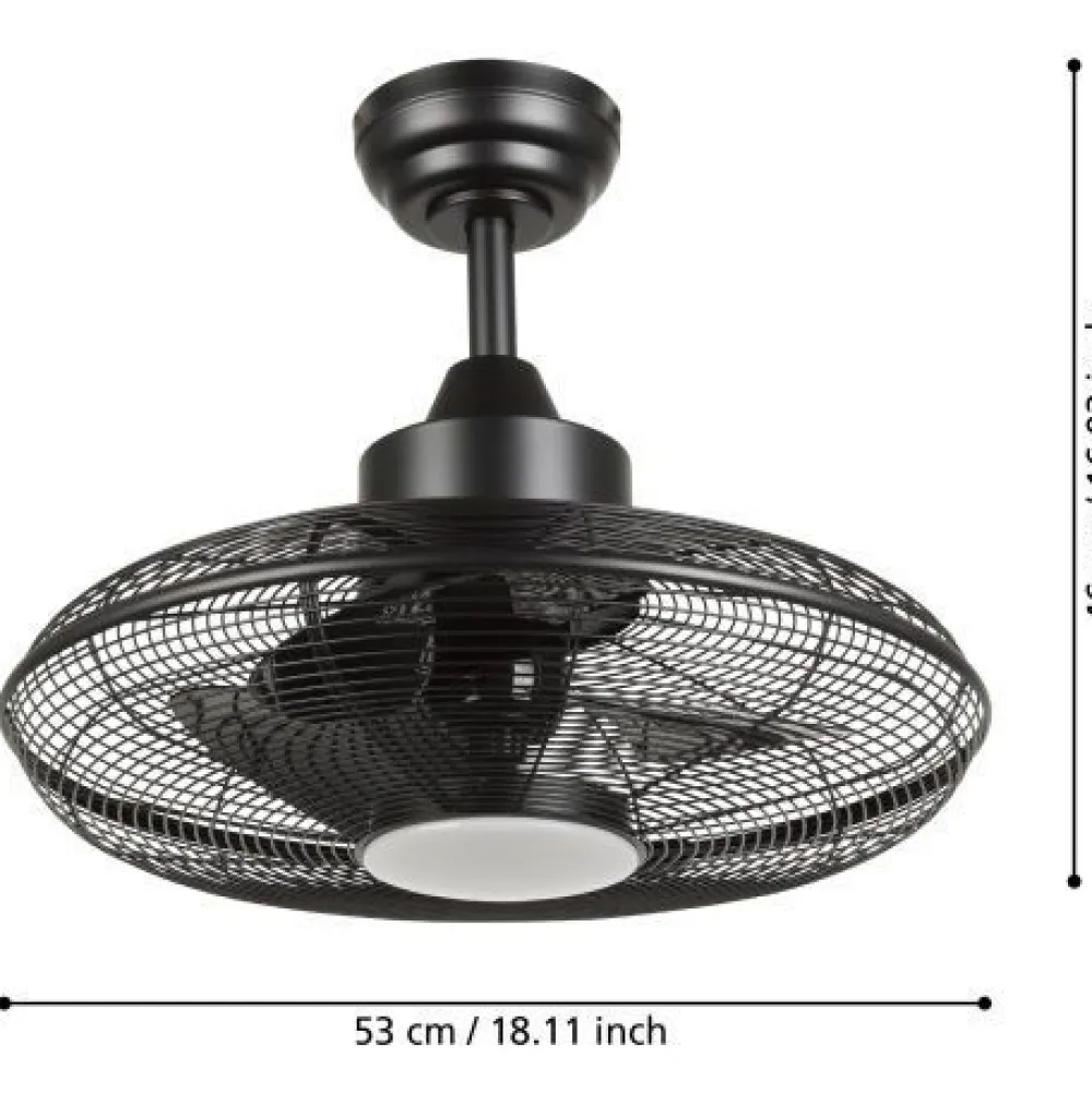 LED-tuuletinvalaisin Igeldo, musta*Eglo Hot