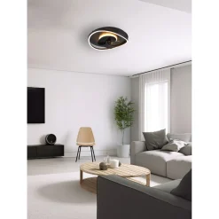 Discount LED-tuuletinvalaisin Sortland, mattamusta Tuuletinvalaisimet