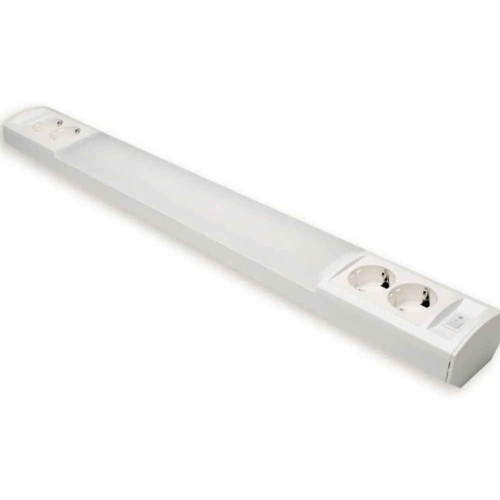 LED-työpistevalaisin Ami AL124L1460 20W/830/840 1462 mm 2x2-osainen pistorasia + kytkin valkoinen*Ensto Sale