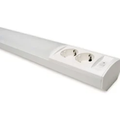 LED-työpistevalaisin Ami ALH122L450 6W/830/840 450 mm 2-osainen pistorasia + kytkin harmaa*Ensto New