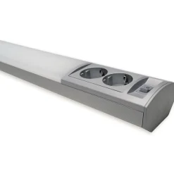Hot LED-työpistevalaisin Ami ALH122L550 9W/830/840 550 mm 2-osainen pistorasia + kytkin harmaa Keittiövalaisimet