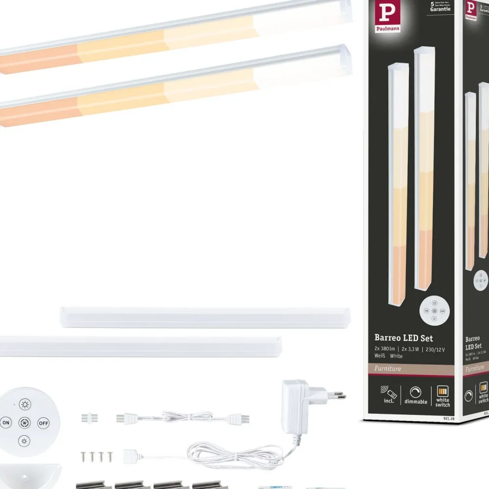 New LED-työpistevalaisin Barreo 300x22mm 3.3W 300lm valkoinen, 2kpl/pkt Keittiövalaisimet