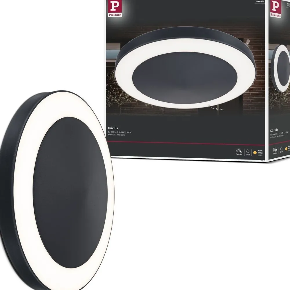 Best LED-ulkoseinävalaisin liike- ja hämärätunnistimella Circula, Smart Home Zigbee 3.0, IP44, 32cm, antrasiitti Ulkovalaisimet Liiketunnistimella Ja Hämäräkytkimellä|Ulkovalaisimet Liiketunnistimella