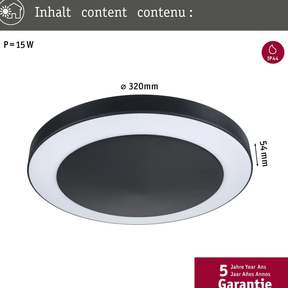 Best LED-ulkoseinävalaisin liike- ja hämärätunnistimella Circula, Smart Home Zigbee 3.0, IP44, 32cm, antrasiitti Ulkovalaisimet Liiketunnistimella Ja Hämäräkytkimellä|Ulkovalaisimet Liiketunnistimella