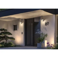 LED-ulkoseinävalaisin Skyla Smart Home Zigbee 3.0 226x164mm 2200K-3000K 10W 840lm hämäräohjattu liiketunnistin IR antrasiitti*Paulmann Sale